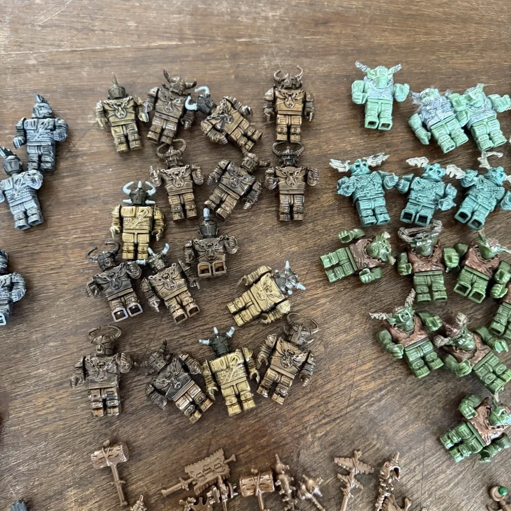 Mega Bloks Krystal Wars Knights Orcs Mini Figures Weapons Extras Huge Lot 175+